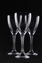 empty wine glass isolated on white background