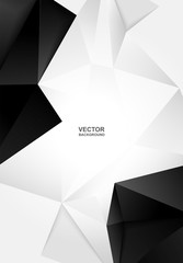 Abstract .Modern background. black-white  polygon background. vector.