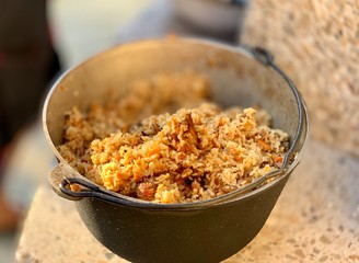 homemade pilaf with lamb