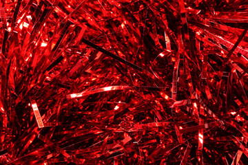 red tinsel texture, background