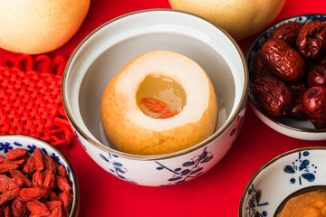 Stewed petrel with snow pear, Chinese dessert