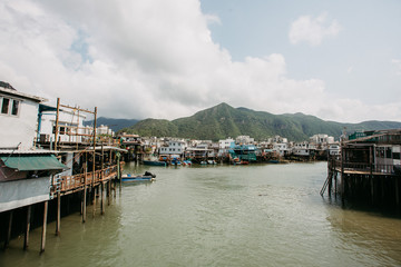 fishing village on Lantau island near Hong Kong 