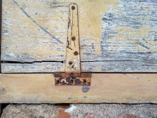 rusted old hinges on the old cracked walls