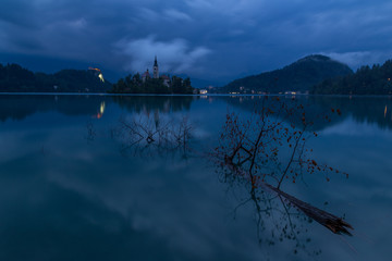 Bled lake peace at night