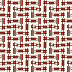 Overlapping rectangulars background. Seamless pattern with overlay geometric figures. Contemporary linear ornament.