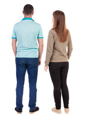 Back view of couple.