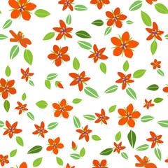Scarlet pimpernel seamless repeat pattern