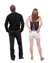 Back view of couple.