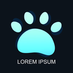 gradient paw print. vector logo