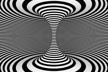 Abstract 3D Rendered Graphic Design. Illusion of Torsion Rotation Movement.