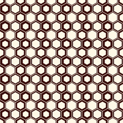 Honeycomb grid background. Outline repeated hexagon wallpaper. Seamless surface pattern with classic geometric ornament.