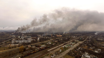 The city burns after the explosions