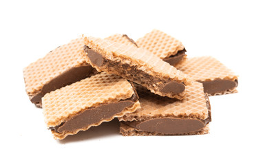 chocolate waffles isolated
