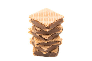 chocolate waffles isolated