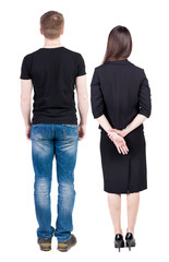 Back view of couple.