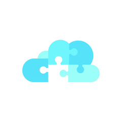 cloud puzzle icon, vector illustration eps10