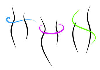 Body weight loss concept. Feminine silhouettes