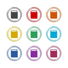 Book color icon set isolated on white background