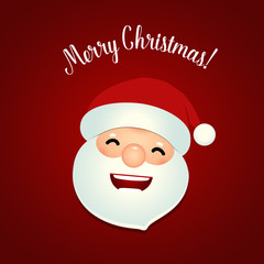 Christmas Greeting Card with Christmas Santa Claus. Vector illustration