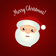 Christmas Greeting Card with Christmas Santa Claus. Vector illustration