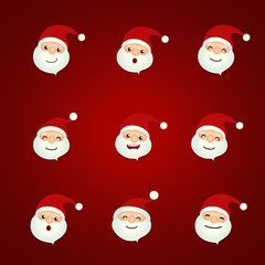 Christmas Greeting Card with Christmas Santa Claus. Vector illustration