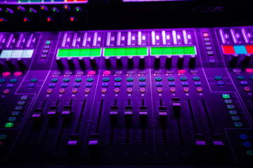 Closeup of Mixing console