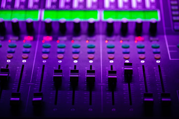 Closeup of Mixing console