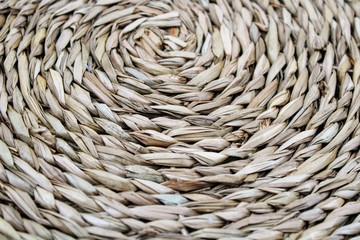 Round wicker table mat