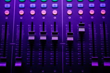 Closeup of Mixing console