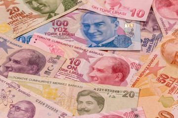Turkish lira TL. TRY banknotes