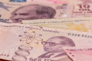 Turkish lira TL. TRY banknotes