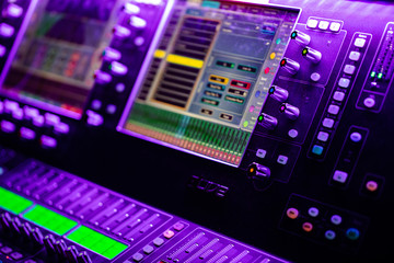Closeup of Mixing console