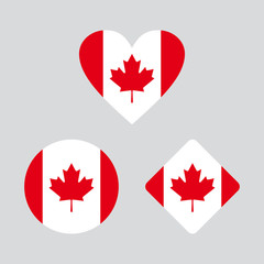 Vector set of Canadian flags. Flag of Canada.