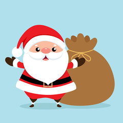 Christmas Greeting Card with Christmas Santa Claus, vector illustration