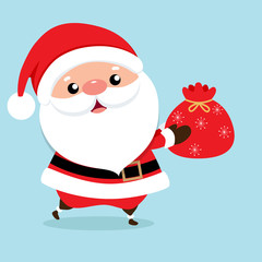 Christmas Greeting Card with Christmas Santa Claus, vector illustration