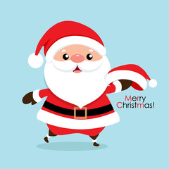 Christmas Greeting Card with Christmas Santa Claus. Vector illustration