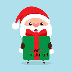 Christmas Greeting Card with Christmas Santa Claus, vector illustration