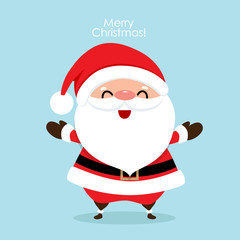 Christmas Greeting Card with Christmas Santa Claus. Vector illustration