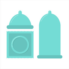 Condom vector isolated. Latex product for contraception