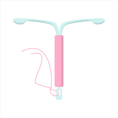 IUD contraception method vector isolated. Pregnancy control