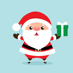 Christmas Greeting Card with Christmas Santa Claus, vector illustration