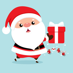 Christmas Greeting Card with Christmas Santa Claus, vector illustration