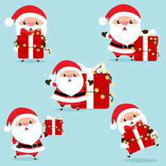 Christmas Greeting Card with Christmas Santa Claus, vector illustration