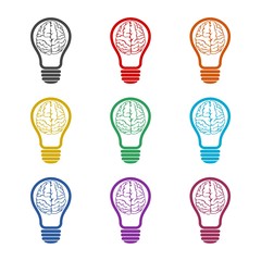 Idea color icon set isolated on white background