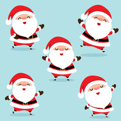 Christmas Greeting Card with Christmas Santa Claus. Vector illustration