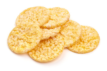 Corn cakes, isolated on white background
