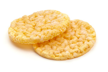 Corn biscuits, isolated on white background