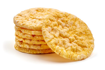 Corn biscuits, isolated on white background