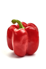 Red ripe bellpeppers, isolated on white background
