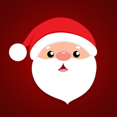 Holiday Christmas background with Santa Claus cartoon. Vector illustration